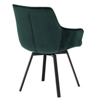 Chaise de salle à manger moderne en velours vert foncé, à bas prix