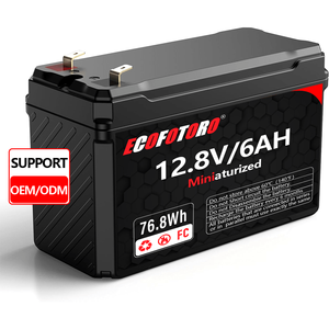 Ecofotoro 12V 6Ah 76.8wh lăng trụ <span class=keywords><strong>Lithium</strong></span> Ion chu kỳ sâu pin mini <span class=keywords><strong>Lithium</strong></span> LiFePO4 có thể sạc lại gói - Product Image 1
