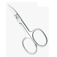 Ciseaux à cuticules et ongles de manucure en acier inoxydable de couleur personnalisée Ciseaux à ressort incurvés Outil de beauté à pointe de lame tranchante Logo personnalisé