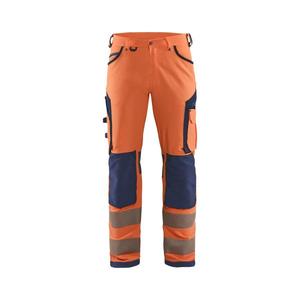 BLAKLADER - 119716425389D104 <b>Hi</b>-<b>Vis</b> trousers 4-way stretch without nail pockets <b>Orange</b>/Navy blue <b>HI</b>-<b>VIS</b> WORKWEAR - Product Image 1