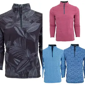 Personnalisé All Over Print Fleece Hommes Hoodies Sport Quarter 1/4 Zip Neck Golf Pullovers Sweatshirts