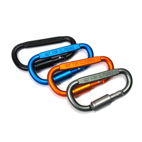 Mousqueton D en alliage d'aluminium aéronautique de 8 cm, robuste, à verrouillage EDC, pour accrochage rapide, idéal pour le camping et les sacs à dos