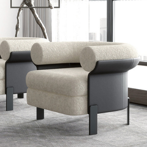 <span class=keywords><strong>Fauteuil</strong></span> Lounge en Tissu Style Nordique Luxe Abordable Cadre en Bois Salon Moderne <span class=keywords><strong>Fauteuil</strong></span> Simple - Product Image 1