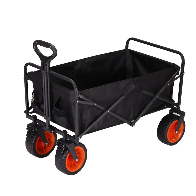 Widely Used Beach Wagon Shopping electric wagon cart Folding Wagon Bag Outdoor Portable Metal Folding hand carts with 4 Wheels