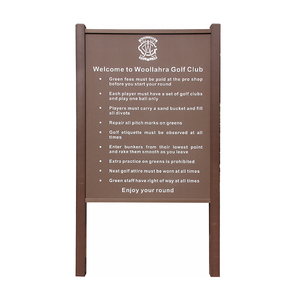 Panneau d'accueil personnalisé pour club de golf, format grand format 120x160cm, affichage de marque sur poteau - Product Image 1