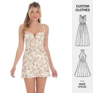Женское летнее платье без рукавов с цветочным принтом