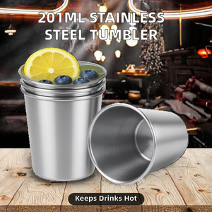 Gobelets en acier inoxydable empilables, verres à boire en métal réutilisables, gobelets incassables pour la maison, la cuisine et les voyages - Product Image 2