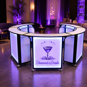 Barra Plegable Personalizable, Mueble de Barra Curva Plegable con Luces y Logotipo en Venta - Product Image 3