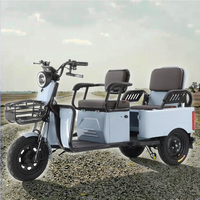 Nouveau modèle 2026, Vélo tricycle électrique biplace 800W pour passagers, à carrosserie ouverte, pour personnes âgées, type taxi, Meilleures ventes, Direct usine