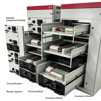 Armoire de commutation GCS LV 400V/380V/690V 1000A 6 prises IP4X Boîtier de dérivation hybride à verrouillage pour la gestion de l'énergie