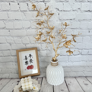 Ramas de Flores Artificiales de Ciruelo Queyiyi, Decoración de Plástico en Dorado, Oro Rosa y Plateado para el Año Nuevo Chino, Adorno para el Hogar y Escritorio - Product Image 4