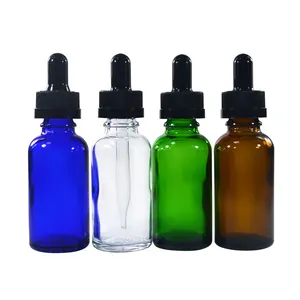 Frascos de vidro transparentes com óleo essencial, garrafas com tampa à prova de água, 5ml, 10ml, 15ml, 20ml, 30ml, 50ml, 60ml, 100ml, 120ml