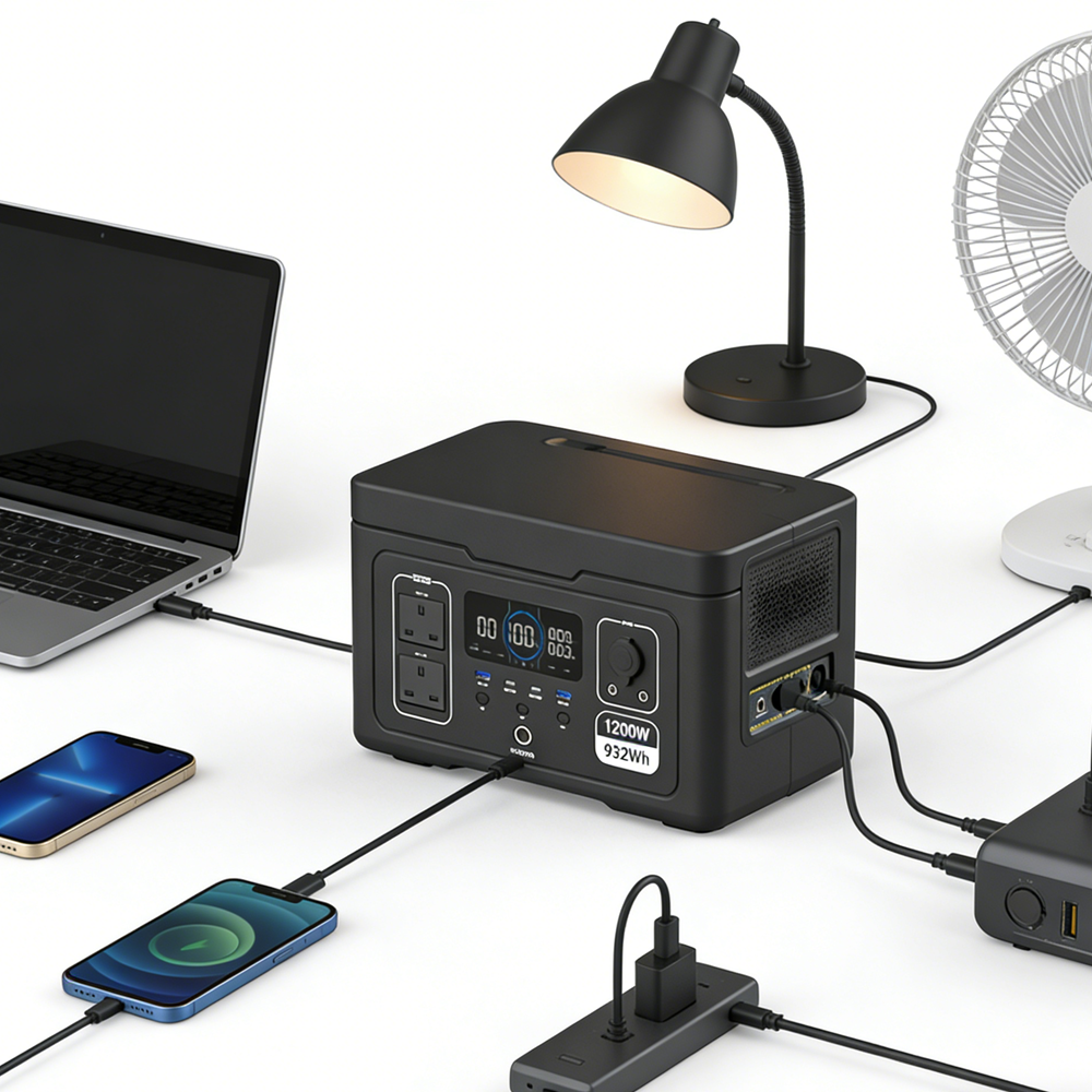 1200W 1500W 2400W Portable Solar Generator Set Home Station Backup Battery Bank Camping Wireless Charging Outdoor Car LiFePO4