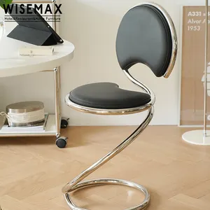 WISEMAX เก้าอี้รับประทานอาหารสำหรับห้องรับประทานอาหาร,เฟอร์นิเจอร์บ้านโรงแรมแบบเรียบง่ายทำจากหนังนิ่ม