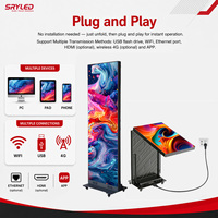 Pantalla LED Gigante de Doble Cara para Exteriores, Vertical, Portátil, sin Marco, 4G, Wi-Fi, Control por USB, 640x1920mm