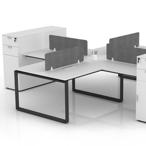 Oem/odm Modern Office Furniture Design Panel System <b>Dividers</b> Aluminum Partitions With Drawers Office Cubicle Table Workstation - Product Image 4