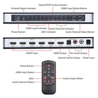 Interruptor HDMI 5 en 1 ARC audio 5,1 extractor 4K HDMI a HDMI y convertidor Extractor de audio