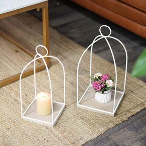 <strong>Tall</strong> Hanging <strong>Lanterns</strong> Decor Indoor Fireplace Table Centerpieces Decorations Hurricane Candle Holder White Rustic Candle <strong>Lantern</strong> - Product Image 2