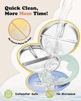 Assiettes divisées en acier inoxydable avec manchon en silicone pour bébés tout-petits Couvercles inclus Assiettes à ventouse pour le dîner
