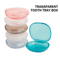 Estuche Transparente Hexagonal para Retenedores, Caja Portátil para Guardar Dentaduras Postizas, Cierre a Presión Compacto, Ligero (50g), 8cm, Cuidado Diario