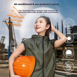 Aobote Air Conditioning Vest Fan Machine Intégrée Large Airflow Portable Construction Site Cooling Fan Canvas 100% Polyester - Product Image 4