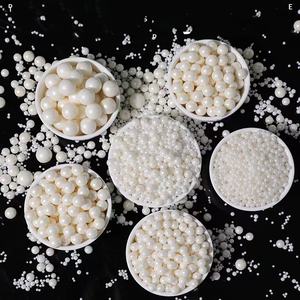 Perles de sucre comestibles de haute qualité, décorations modernes pour gâteaux, blanches, pour anniversaires, Noël, fournitures écologiques - Product Image 1