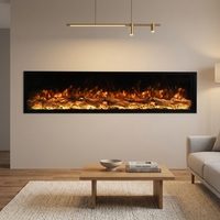 Cheminée électrique murale de 48 pouces, chauffage mural, vente en gros d'usine, linéaire, CE, intelligente, Wi-Fi, sans fumée, flamme LED, pour hôtels et foyers