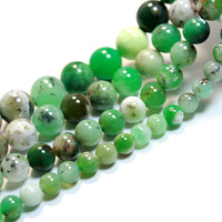 Cuentas Redondas de Jade Verde Australiano 100% Natural de Primera Calidad para la Fabricación de Joyas, DIY, Pulseras y Collares, 4/6/8/10/12mm, Venta al Por Mayor