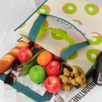 Sacs de courses personnalisés en RPET non tissé 80 g/m² avec motif kiwi mignon, écologiques, réutilisables et recyclables, pour cadeaux promotionnels OEM/ODM