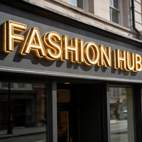 Letrero Comercial con Logotipo de Estilo Moderno para Barbería y Uso en Exteriores, Letrero 3D con Halo Luminoso, Resistente al Agua IP65 y Control por Aplicación