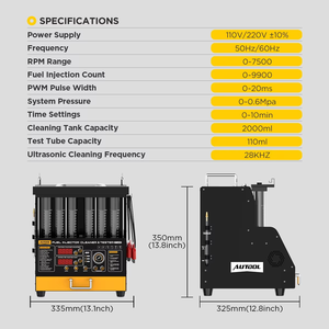 Limpiador ultrasónico de <span class=keywords><strong>inyectores</strong></span> de combustible AUTOOL CT450 para coches y motocicletas, limpieza de <span class=keywords><strong>inyectores</strong></span> GDI, EFI, FSI Piezo, prueba de <span class=keywords><strong>inyectores</strong></span>, 6 cilindros - Product Image 6