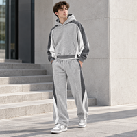 Ensemble de survêtement personnalisé pour homme, sweat-shirt à blocs de couleur, 2 pièces, streetwear, pour un usage quotidien décontracté