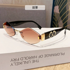 Lunettes de soleil rétro œil de chat pour femmes, demi-cerclées, protection UV400, style adulte, pour l'extérieur - Product Image 3
