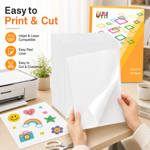 Autocollants en vinyle imprimables pour imprimantes jet d'encre et laser - Mat, imperméable, compatible <span class=keywords><strong>Cricut</strong></span>, pour petites entreprises et artisans DIY - Product Image 2