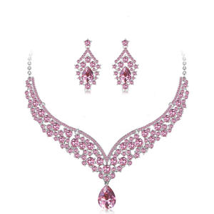 Women's Luxury <b>2</b>-<b>Piece</b> Jewelry Set Elegant Necklace Earrings Ear Studs for Engagement Wedding Anniversary or Party <b>Dresses</b> - Product Image 1