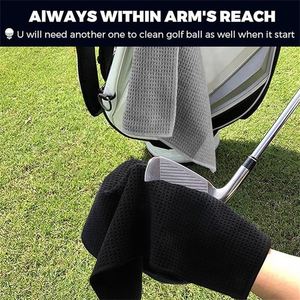 Toallas de Golf Personalizadas Bordadas de Microfibra - Ecológicas, Antimicrobianas, de Secado Rápido con Bolsa de Almacenamiento de Malla para Uso Deportivo - Product Image 5