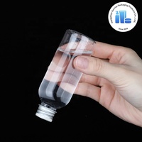 Botellas de Plástico PET Transparentes de 8 ml con Serigrafía, Cilíndricas, de Boca Pequeña, para Cosméticos y Champú, con Tapa de Rosca