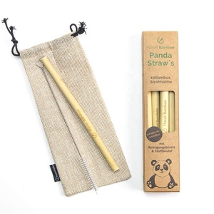 Bio-Trinkhalme aus 100% Bambus mit Baumwoll <span class=keywords><strong>hanf</strong></span> beutel und Kraft karten box - Product Image 1