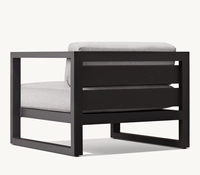 AEGEAN Fauteuil de jardin moderne en alliage d'aluminium, combinaison de canapé simple, mobilier d'extérieur, chaise longue de cour résistante aux intempéries
