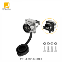 Connecteur circulaire étanche E-Weichat LP28 IP68 à visser, 2/3 pôles, mâle/femelle, à bride, pour aviation, 500V 50A