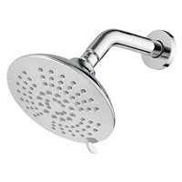 Ensemble de douche encastré 2-en-1 chromé avec pommeau de pluie rond, bras courbé, robinet dissimulé et douchette multifonction