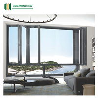 Fenêtre de balcon pliante horizontale en aluminium et verre trempé Lukliving, 5 mm + 20A + 5 mm, revêtement personnalisé, taille et couleur sur mesure