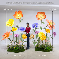 Handgemaakte Opvouwbare Kunstmatige Gigantische Bloemen Zachte Doek Staande Display Set Voor Stijlvolle Interieur Etalage
