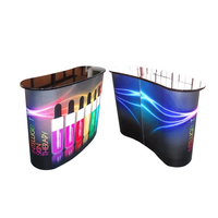 Nouvelle arrivée : Stand de promotion pliable en alliage d'aluminium avec bannière, design personnalisé, table de dégustation