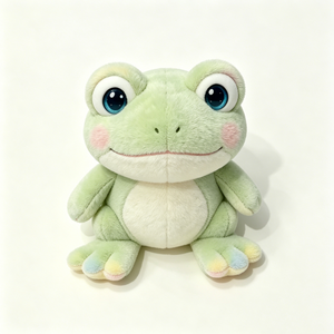 Peluche de Rana Personalizado con Mejillas Rosadas, Peluche de Rana con Patas de Arcoíris Pastel, Peluche de Rana Verde de Ojos Grandes - Product Image 5
