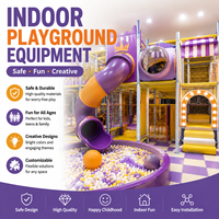 Equipo de Juegos Interior Comercial con Temática Espacial, Centro de Juegos Suaves para Niños con Tobogán de Tubo de Plástico Grande y Piscina de Pelotas