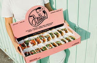 Boîtes à tacos jetables personnalisées avec logo pour restaurant, emballage alimentaire à emporter, support de tacos, conteneur pour tacos à emporter