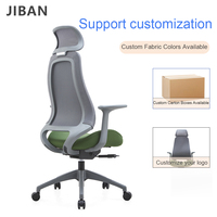 Chaise de bureau ergonomique en maille, pivotante, réglable en hauteur, avec appui-tête et accoudoirs fixes, pour atelier, maison, bureau, personnalisable OEM