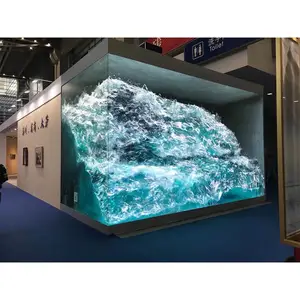 Dört tarafı dikişsiz kenar Video duvar 90 derece köşe sütun ayağı kapalı LED ekran sergi adil ticaret gösterisi
