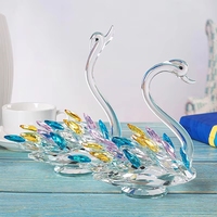 Nouvelle conception de figurine de cygne en cristal, artisanat charmant pour la décoration de la maison et les cadeaux de mariage